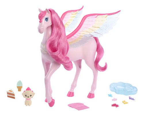 Barbie A Touch Of Magic Set Juego Pegaso Rosa Con Perrito Ma