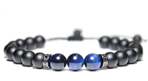 Pulsera Hombre Piedras Naturales Dije Acero Pulseras Hombre