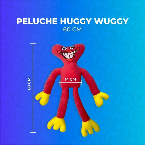 Imagen 3 de 10 de Peluche Huggy Wuggy Kissy Missy Muñeco Grande 60cm