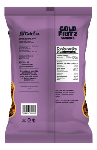 Cacahuate Garapiñado Con Ajonjolí Gold Fritz Snacks 1 Kg