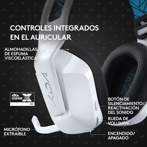 Imagen 3 de 9 de Auriculares gamer inalámbricos Logitech G Series G733 kda con luz rgb LED