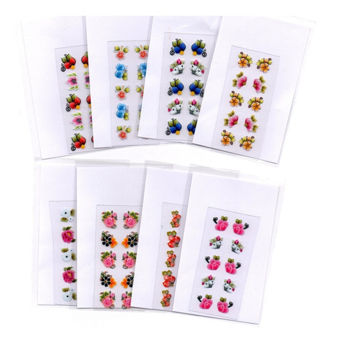Kit 50 Cartelas Adesivos Unhas Decoradas Artesanal + Brinde