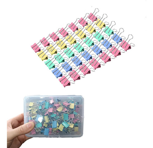 Mini Clips De Papel Para Carpeta 120 Unidades Color 0.59 Pul