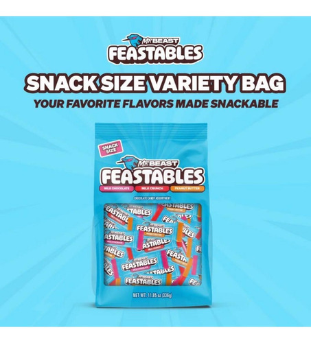 Mr Beast Feastables Bolsa De Chocolates Mini Varios Sabores