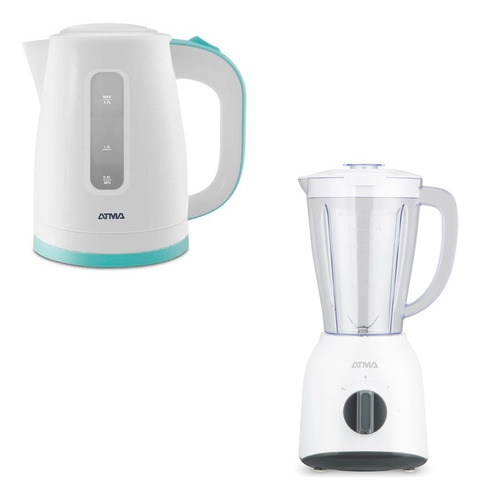 Combo Desayuno Atma Pava Electrica+ Licuadora 1,5l Vaso Plas