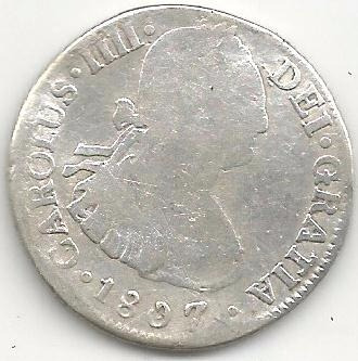 2 Reales Plata Mexico 1807 T-h