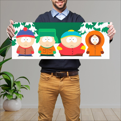 Cuadro Grande 30x80 Cm South Park Stan Kyle Cartman Y Kenny