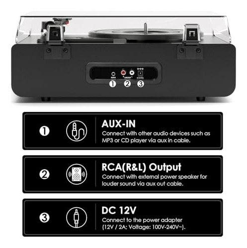 Pack De Tocadiscos Bluetooth Con Altavoces Mejorados