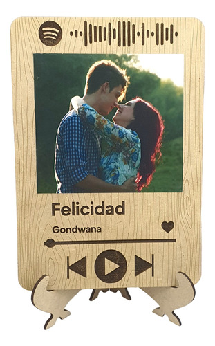 Cuadro Personalizado Spotify Mdf Regalo Betas Novios