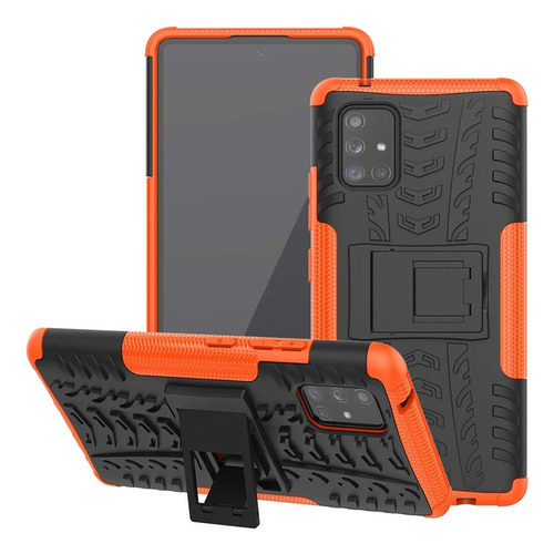 Funda Yerebel Galaxy A71 4g Anti Impactos Negro/naranja