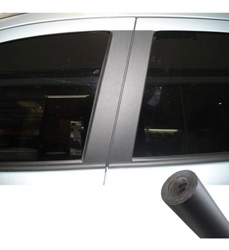 Imagem 2 de 3 de Adesivo Blackout Coluna Porta Preto Fosco Poroso Astra Sedan