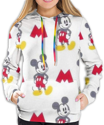 Mickey Mouse Minnie 3d Print Mujeres Sudadera Con Capucha