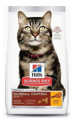 Alimento Hill's Science Diet Hairball Control 7+ X 3.5 Lb