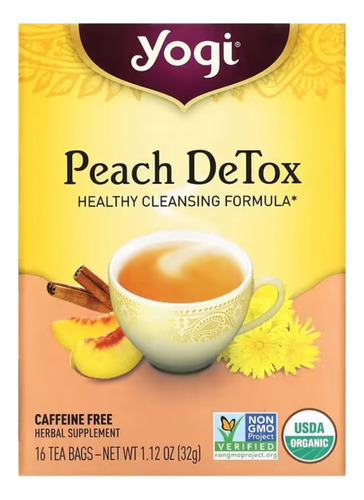Yogi Tea Té Detox De Durazno, 16 Bolsitas, 32 G