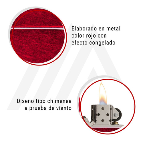Imagen 5 de 10 de Encendedor Zippo Lighter Classic Candy Apple Red Rojo