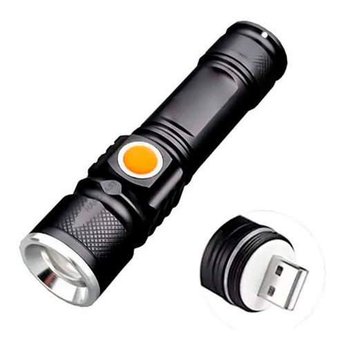 Lanterna Potente Mini Wei Tus M9 Recarregável Led Predador Cor da lanterna Preto Cor da luz Branco