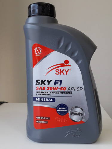  Aceite Sae 20w-50 Api Sp Mineral Marcas Sky F1