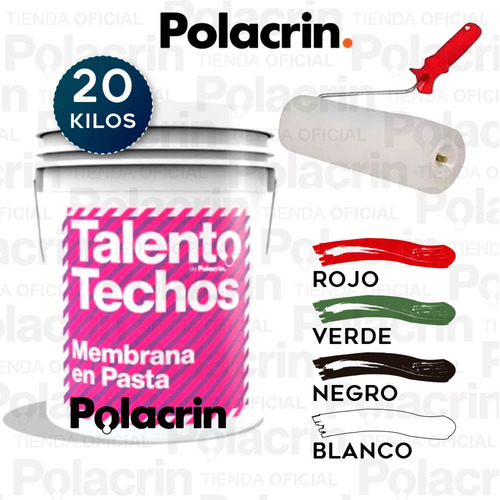 Imagen 1 de 10 de Rodillo + Membrana Liquida 20 Lts En Pasta Polacrin Talento