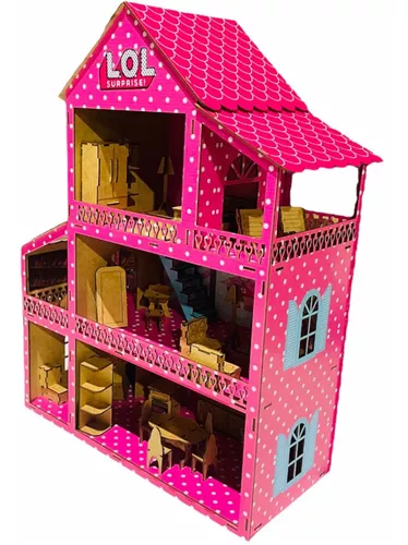 Casinha Casa de Boneca Barbie Polly Pintada 25 Móveis Madeira Mdf - Belo  Lar - Casinha de Boneca - Magazine Luiza