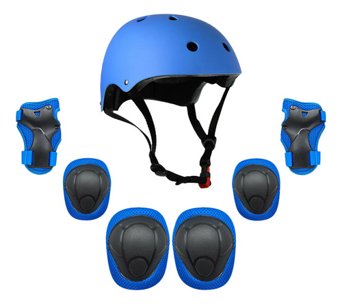 Conjunto de almofadas de capacete 7 em 1 para crianças, azul