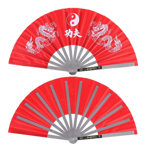 Wushu - Abanico Para Artes Marciales De Tai Chi, Color Rojo