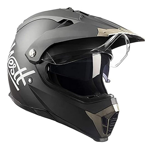 Westt Cross - Casco De Motocross Con Visera Doble, Color Neg