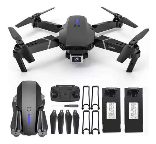 Mini drone Genérica drones,drone,drone fpv,drone com gps,drone com camera, drone gps,drone,drone camera,drone prodrone airon E881C 2.0 con cámara 4K  negro 2GHz 2 baterías