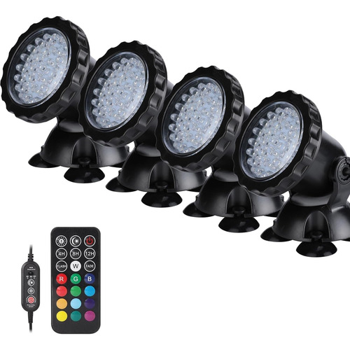 Luces De Estanque Subacuáticas 36 Bombillas Led Con Temporiz
