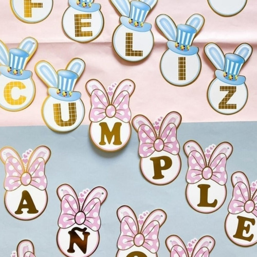 Imagen 2 de 4 de Banderin Feliz Cumpleaños Conejo
