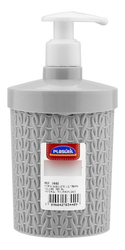 Porta Jabón Liquido Plasutil Con Diseño De Cesto Gris 360ml