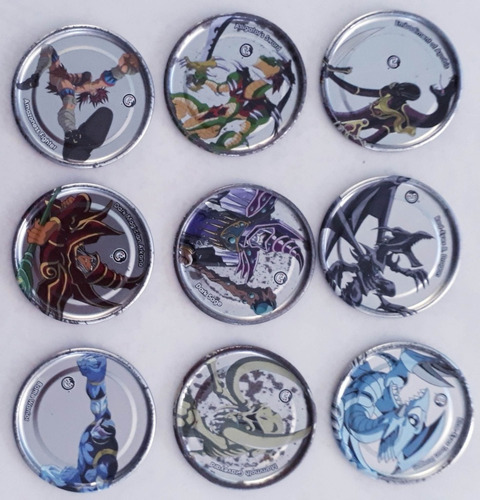 9 Tazos Metalicos Yu-gi-ho¡ Silver Tazos Del 1996