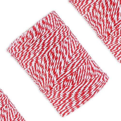 Cordel De Algodón Para Panaderos 656 Pies Rojo Y Blanco