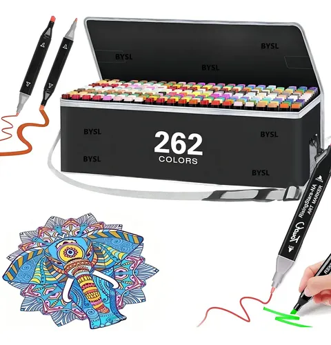 IPSA BOLIZER 6 & 2 セット BYSL Kit Conjunto Canetas Marcador Permanen Ponta Dupla 262 Cores