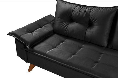 Sofa Bariloche 3 Lugares Pés Em Madeira Essencial Estofados