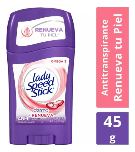 Lady Speed Stick Desodorante En Barra Derma Omega 3 45g