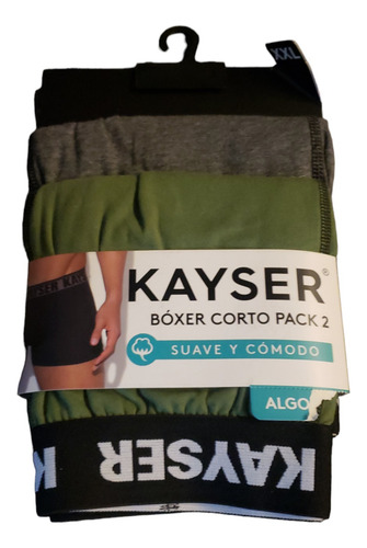 Pack 2 Boxer Kayser Cortos Talla Xxl Verde