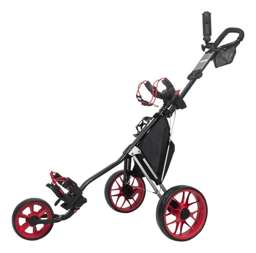 Caddytek Caddylite 11.5 V3 Color Negro Con Ruedas Rojas Carro Manual Golf