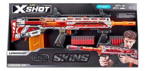 Zuru X-shot Lanzador De Dardos Skins Longshot + 20 Minidardos + 20 Dardos