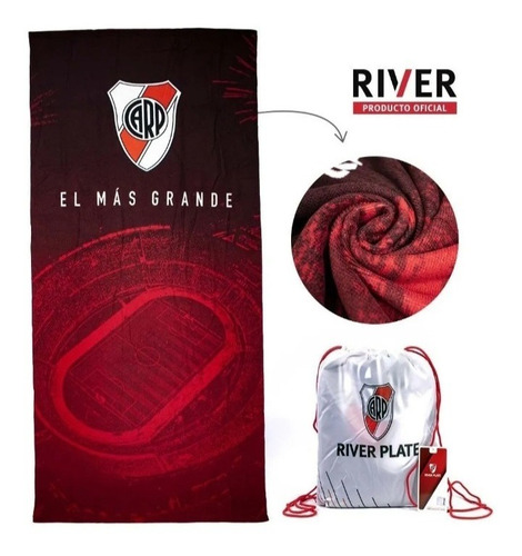 Toallon De Secado Rápido River - Boca Original + Mochila