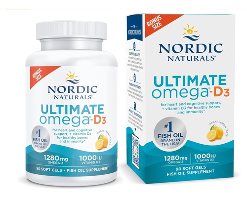 Nordic Naturals Ultimate Omega-d3, Sabor Limón - 1280 Mg Ome