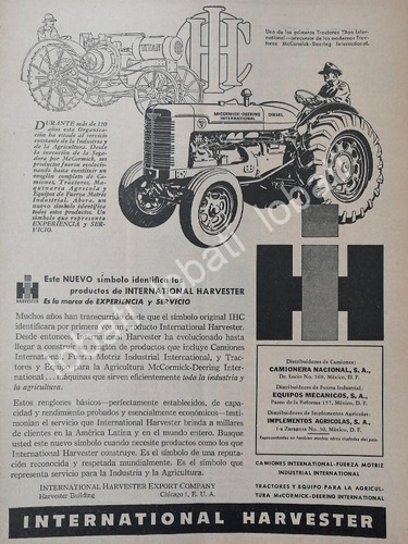 Cartel Vintage Tractores International Harvester 1946 /972