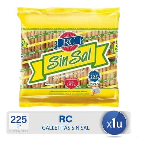 Galletitas Crackers Sin Sal Agregada Rc - Mejor Precio
