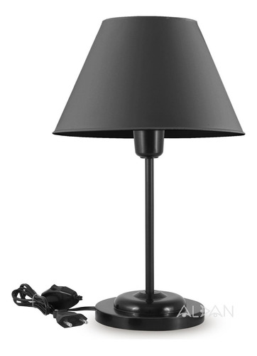 Abajur Moderno Classico Retro Sala Quarto Black Slim Preto