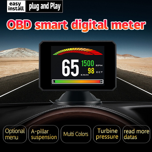 Imagen 12 de 12 de Coche Digital P16 Velocímetro Odómetro Head Up Display