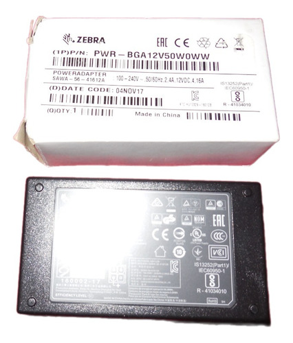 Fuente De Alimentación Zebra Pwr-bga12v50w0ww/ Sin Cable