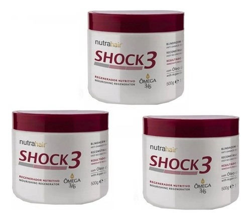 3 Blindagem Regeneradora Shock3 500gr - Nutra Hair