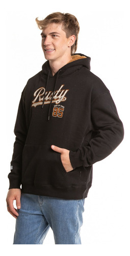 Buzo Canguro Rusty Cosmopolitan Negro Hombre
