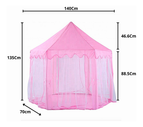 Imagem 7 de 8 de Barraquinha Infantil Tenda Rosa Menina Toca Cabaninha