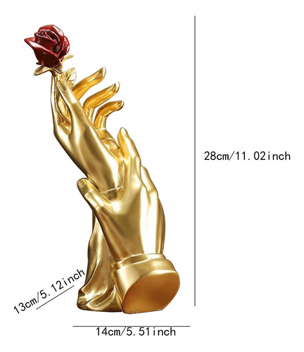 Escultura Estética De La Estatua De Rosa De La Mano