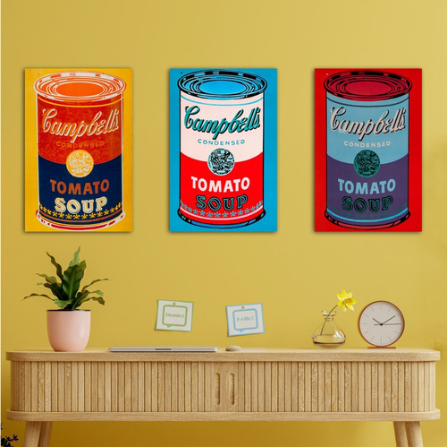 Cuadros Latas De Sopa Campbell Andy Warhol Set 3 Pz 60x40